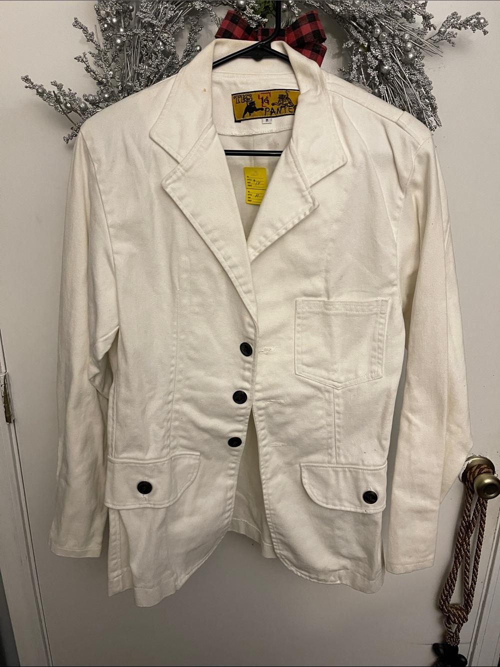 Women's White Button-Front Cotton Jacket